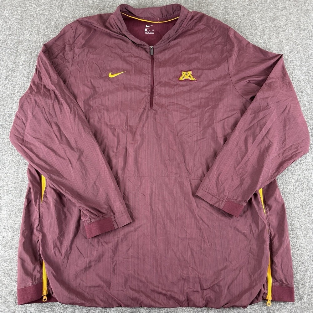Nike Minnesota Golden Gophers 1/4 Zip Pullover Rain Jacket 3XL Maroon Vented